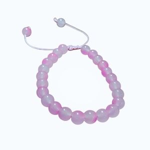 Light Pink Macrame Beaded Bracelet